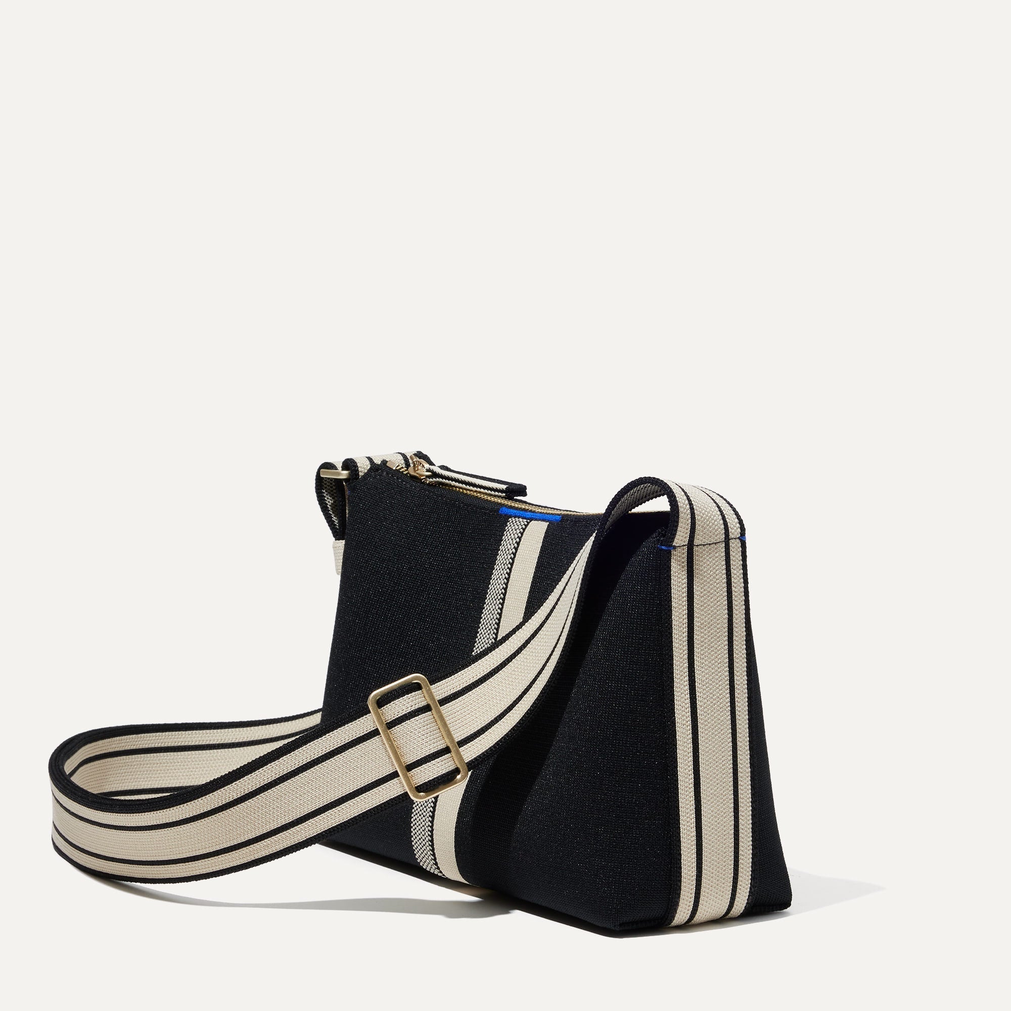 The Casual Crossbody - Black and Ivory Stripe - 图片 5