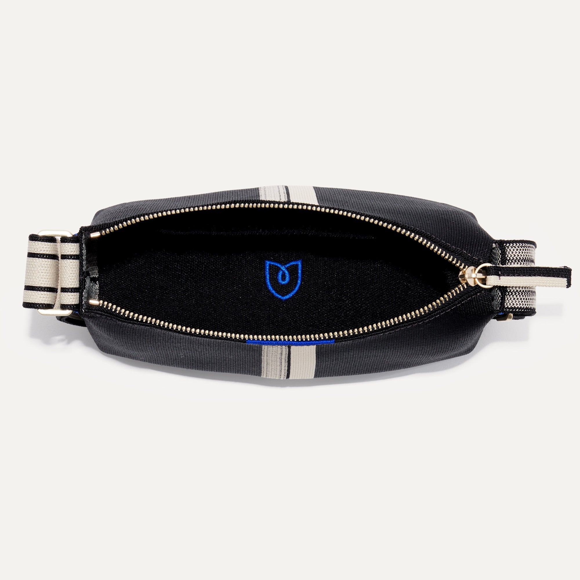 The Casual Crossbody - Black and Ivory Stripe - 图片 6