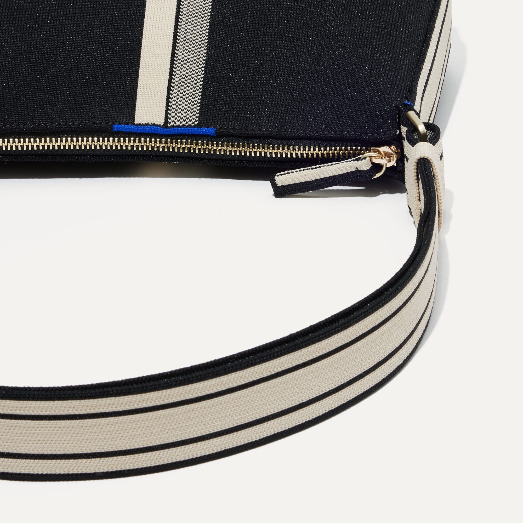 The Casual Crossbody - Black and Ivory Stripe - 图片 7