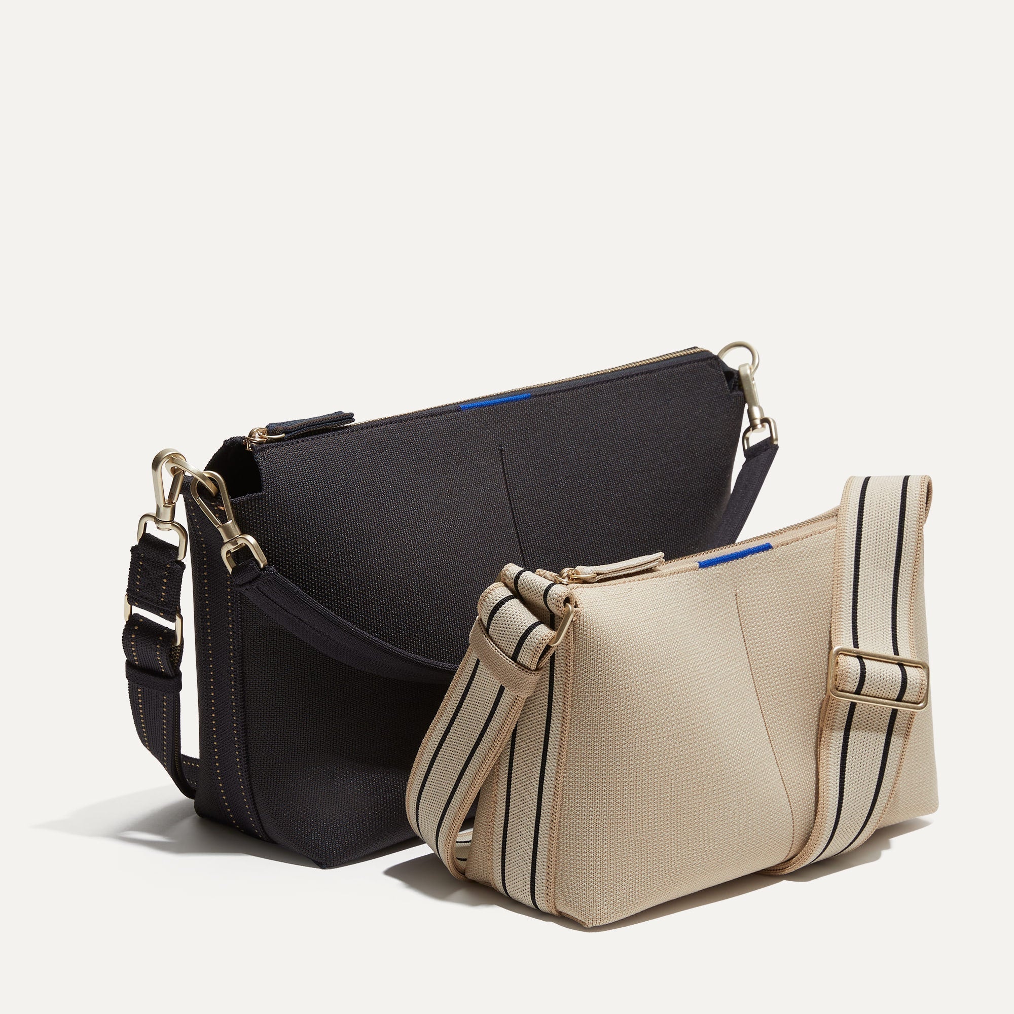 The Casual Crossbody - Black and Ivory Stripe - 图片 8