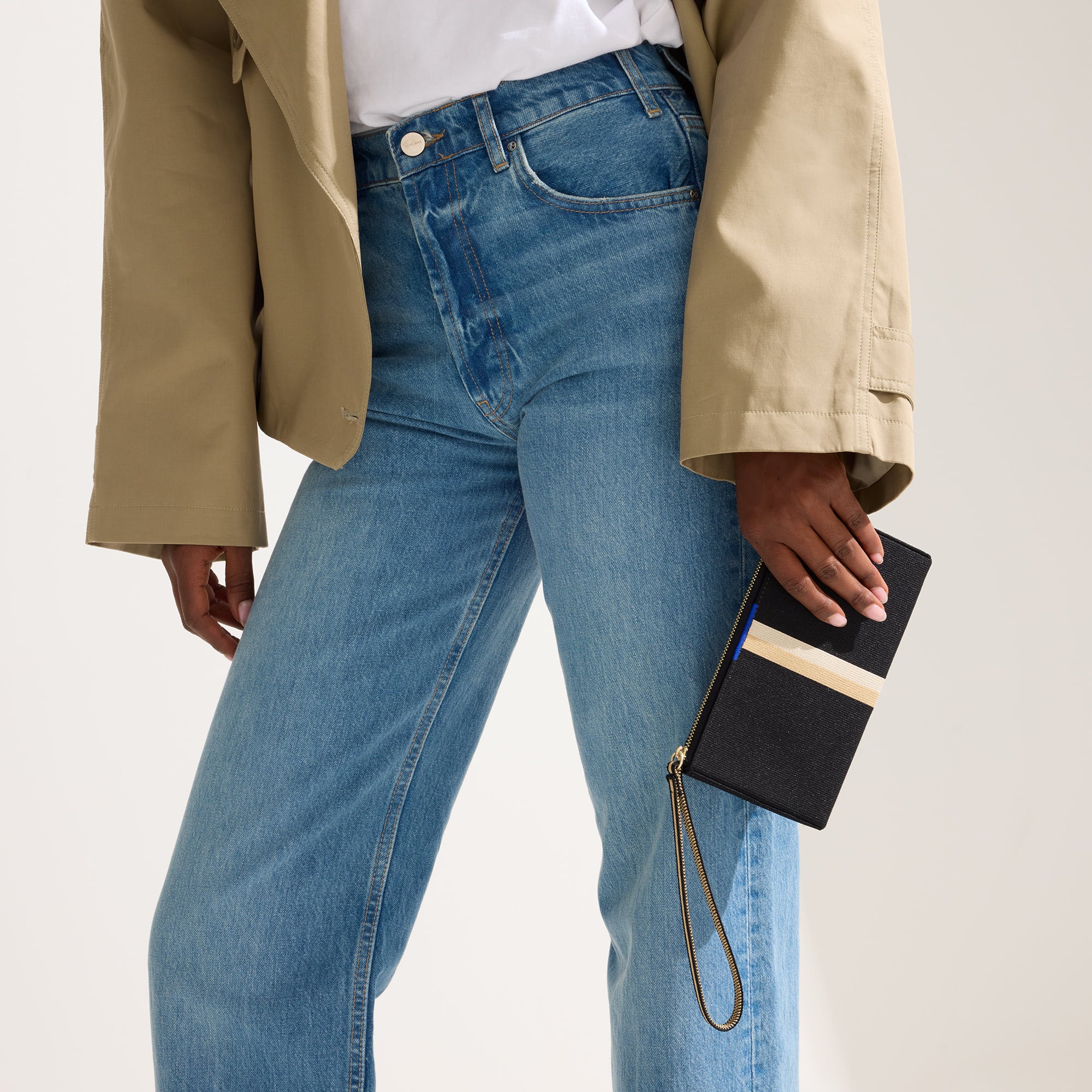 The Wallet Wristlet - Black Portobello Stripe - 图片 3