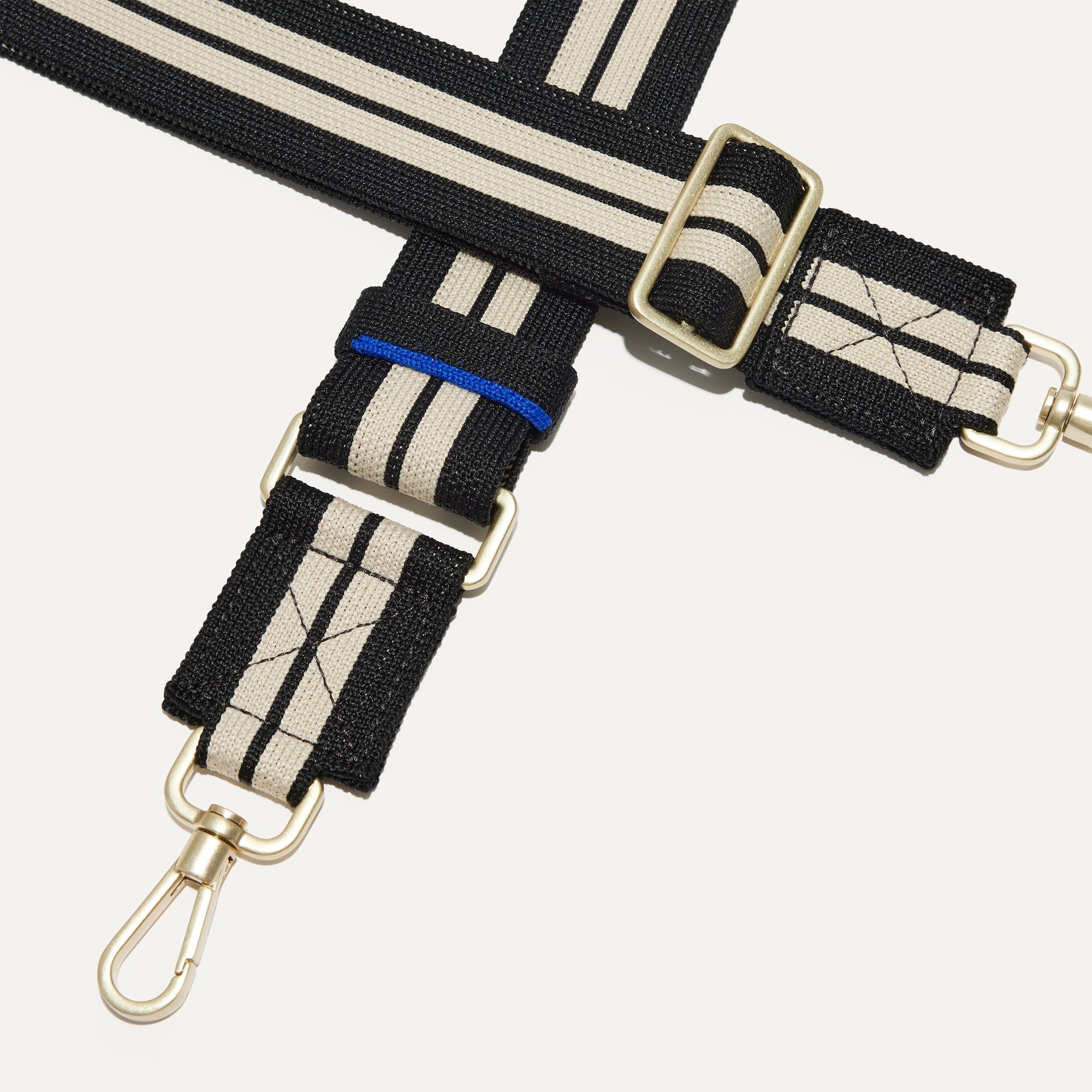 The Crossbody Strap - Black and White Stripe - 图片 3