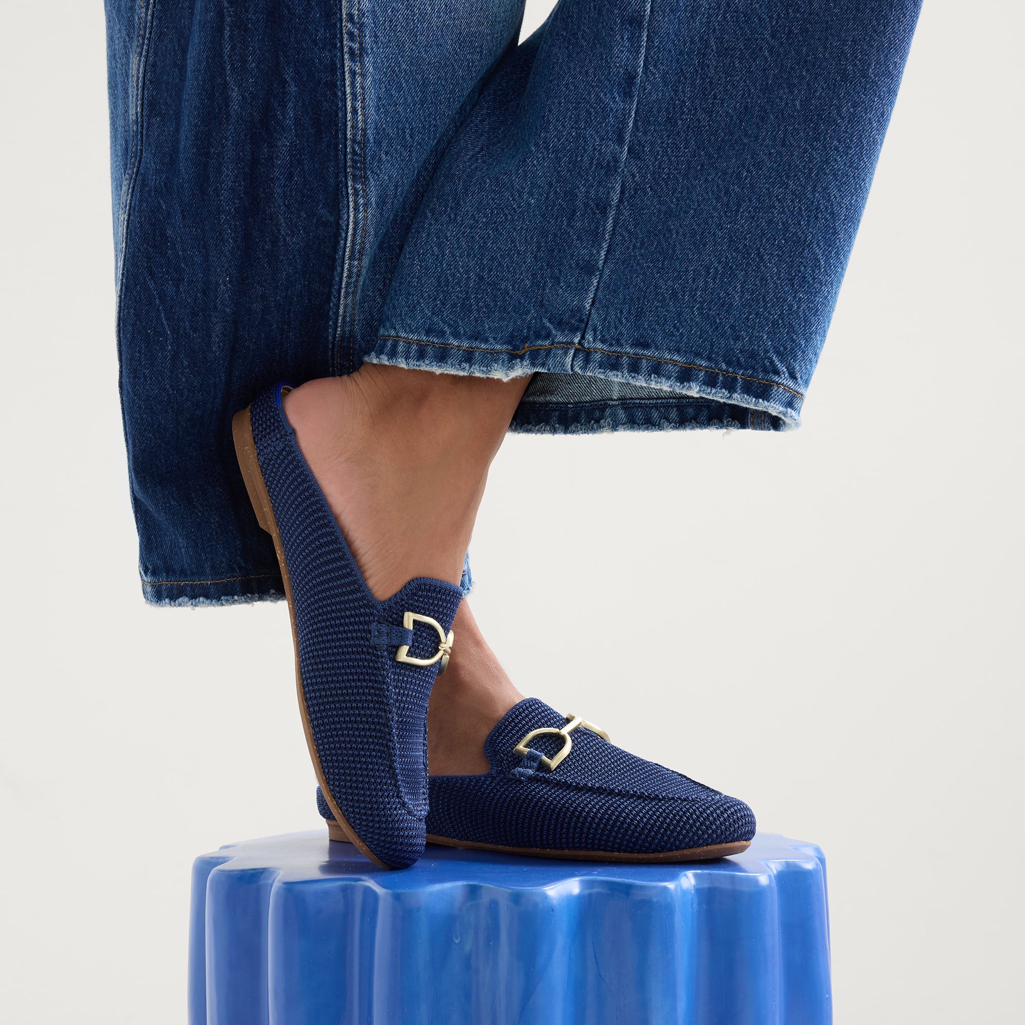The Double Bit Loafer Mule - Blue Raffia-Knit - 图片 3