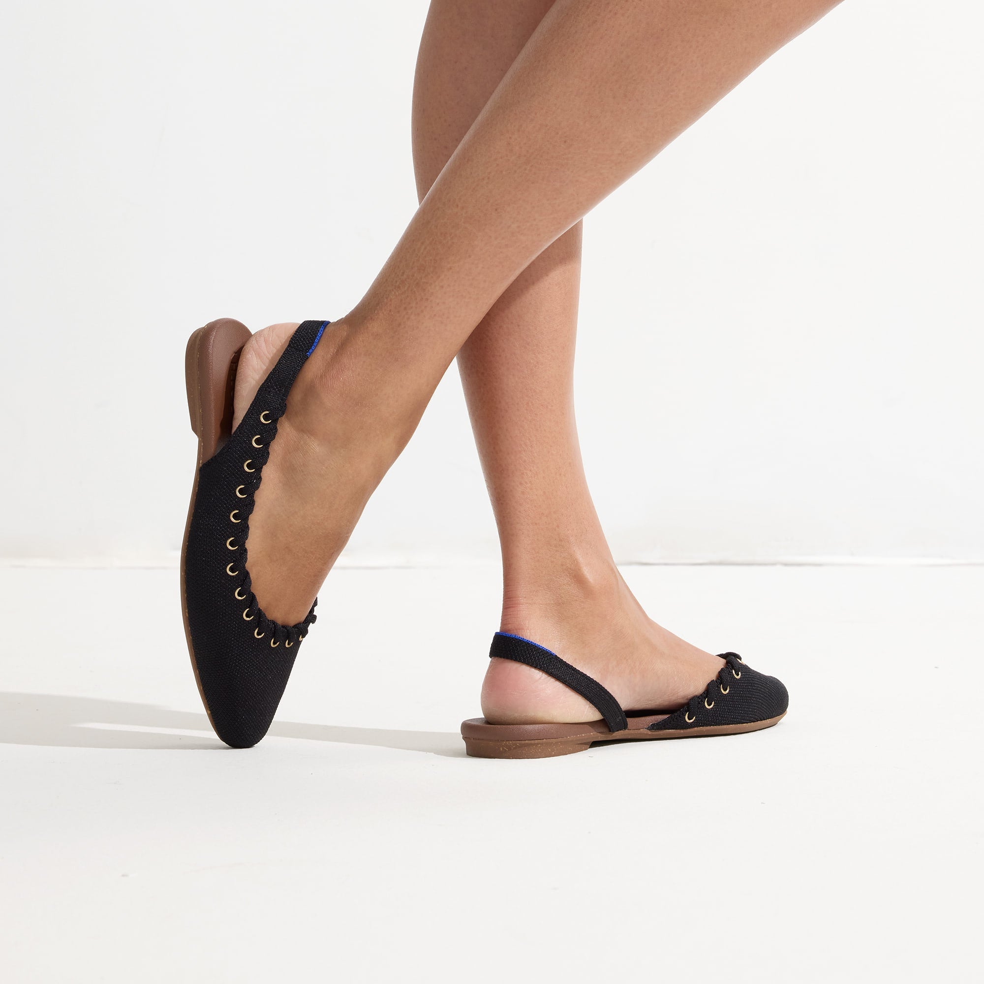 The Almond Slingback - Eyelet Black - 图片 2