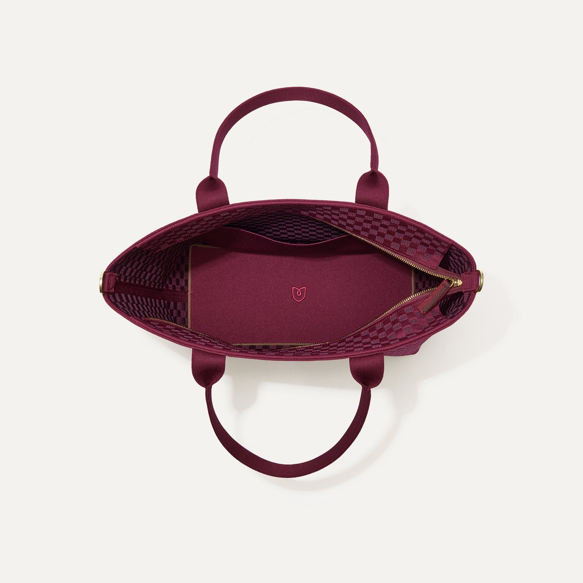 The Lightweight Zip Tote - Cabernet Check - 图片 6