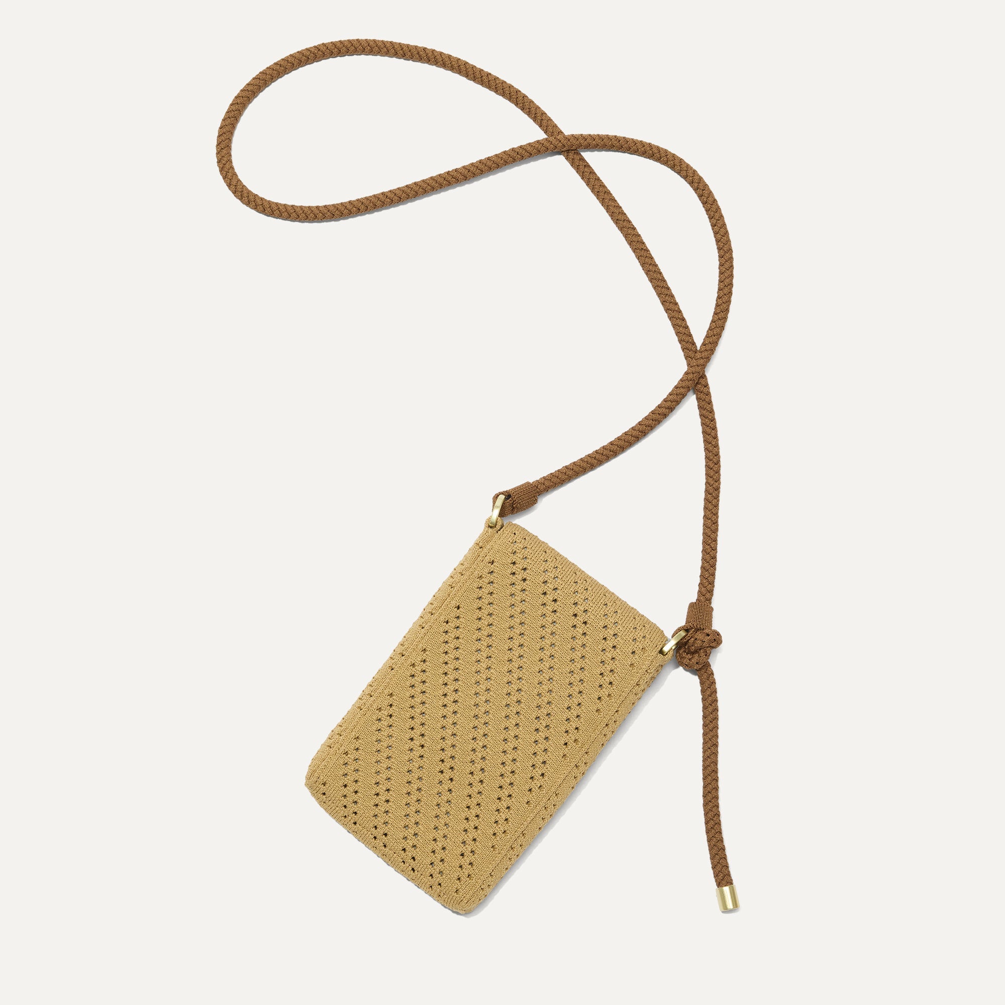 The Phone Crossbody - Brown Butter Crochet - 图片 2