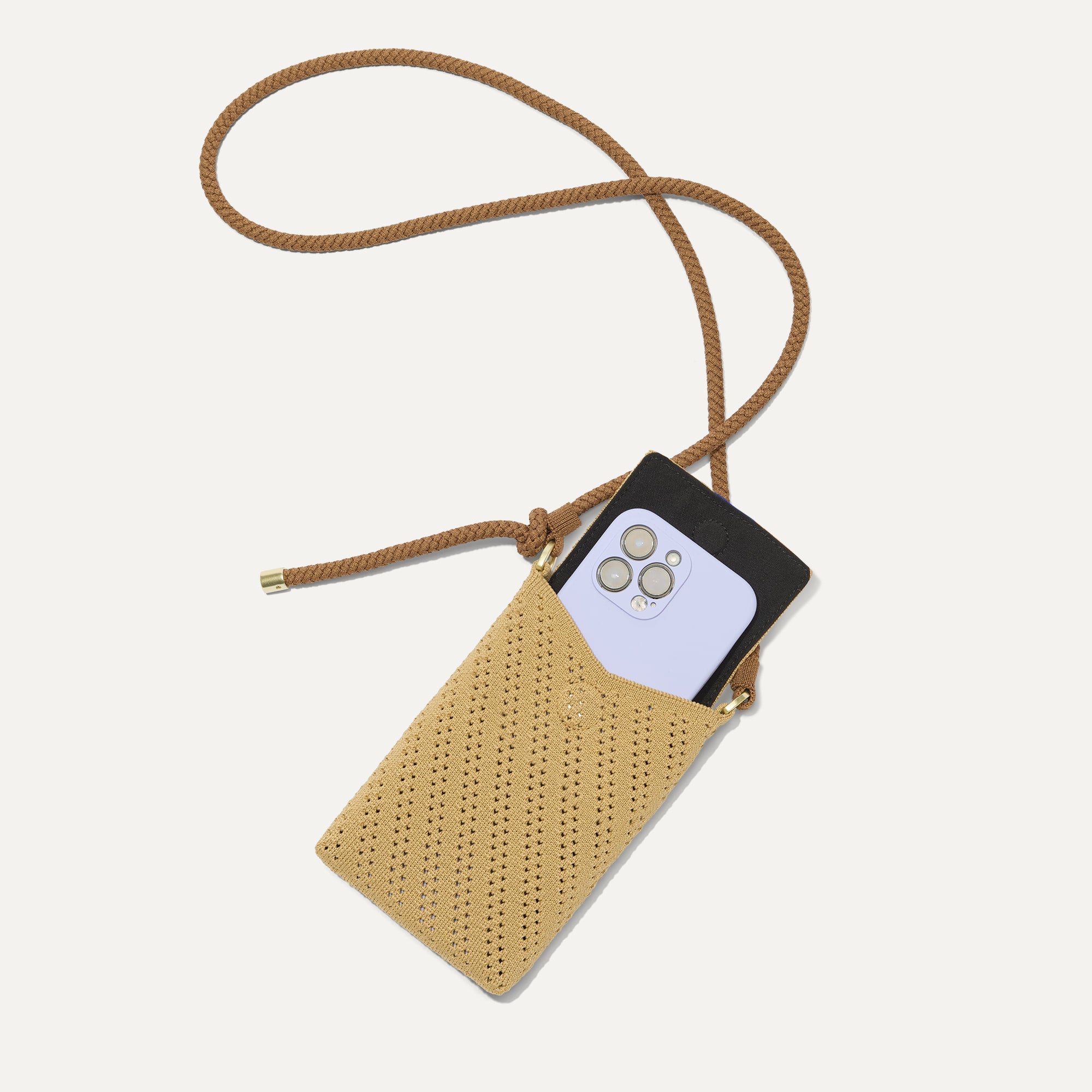 The Phone Crossbody - Brown Butter Crochet - 图片 4