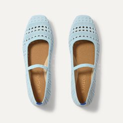 The Max Square Mary Jane - Powder Blue Crochet