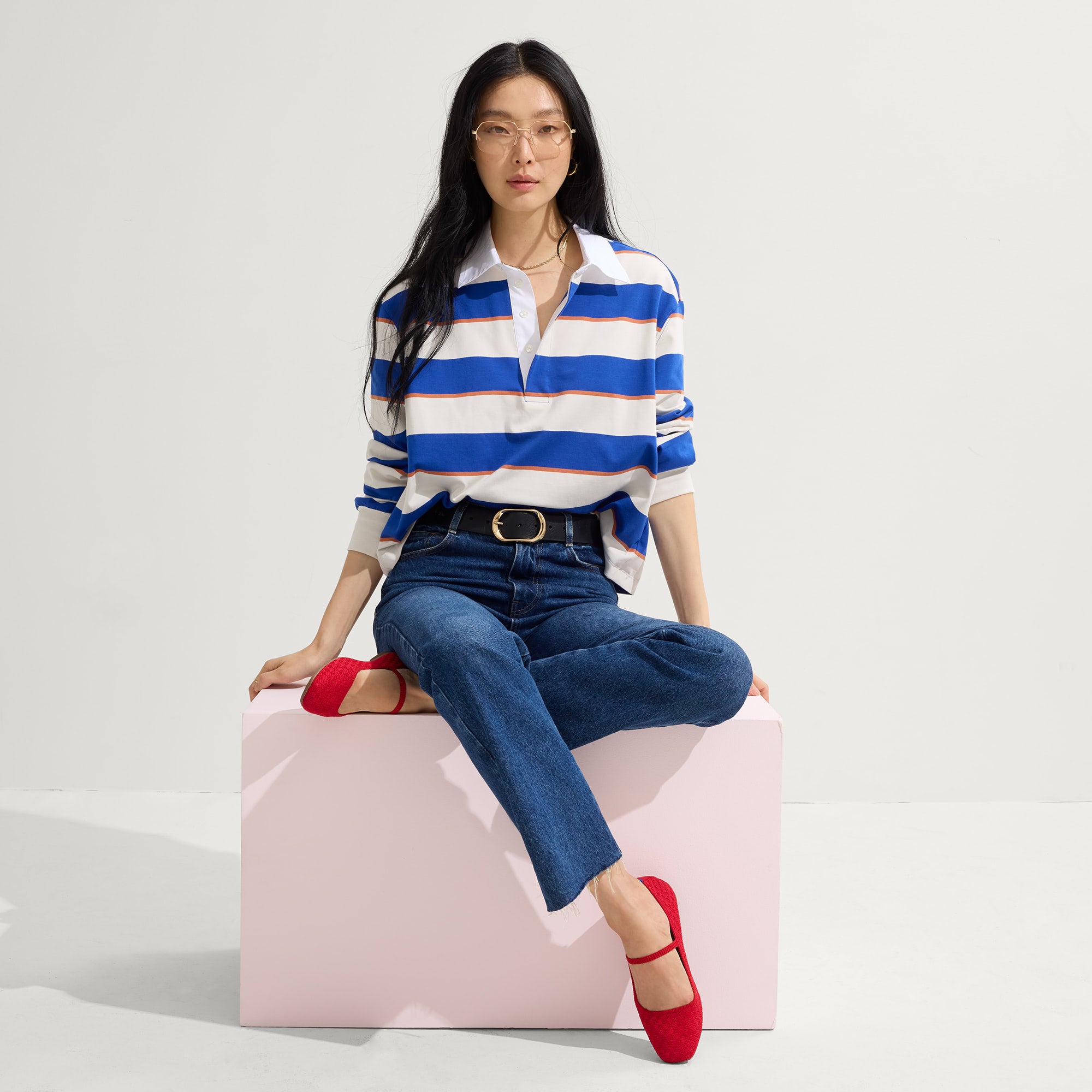 The Max Square Mary Jane - Red Crisp Basketweave - 图片 3