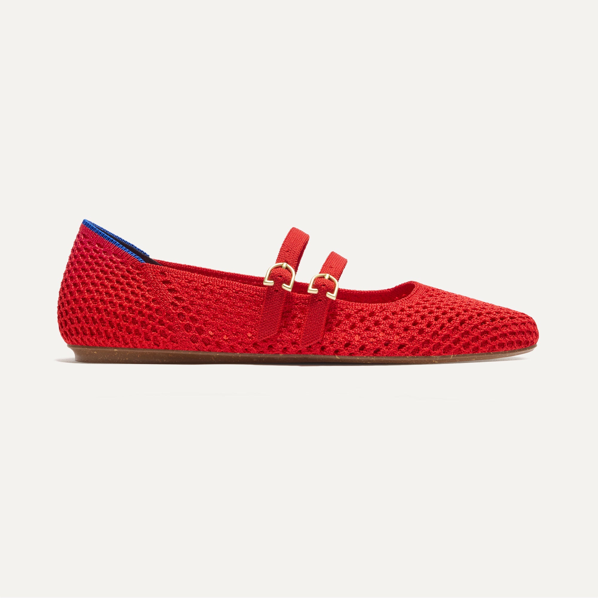 The Double Buckle Mary Jane - Bright Red Mesh - 图片 7