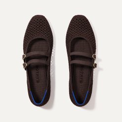 The Double Buckle Mary Jane - Chocolate Mesh
