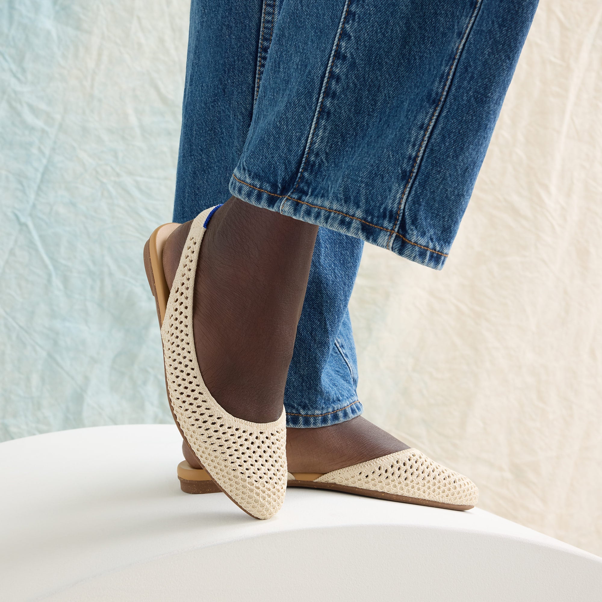 The Almond Slingback - Off White Mesh - 图片 2