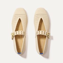 The Max Buckle Mary Jane - Off White Mesh