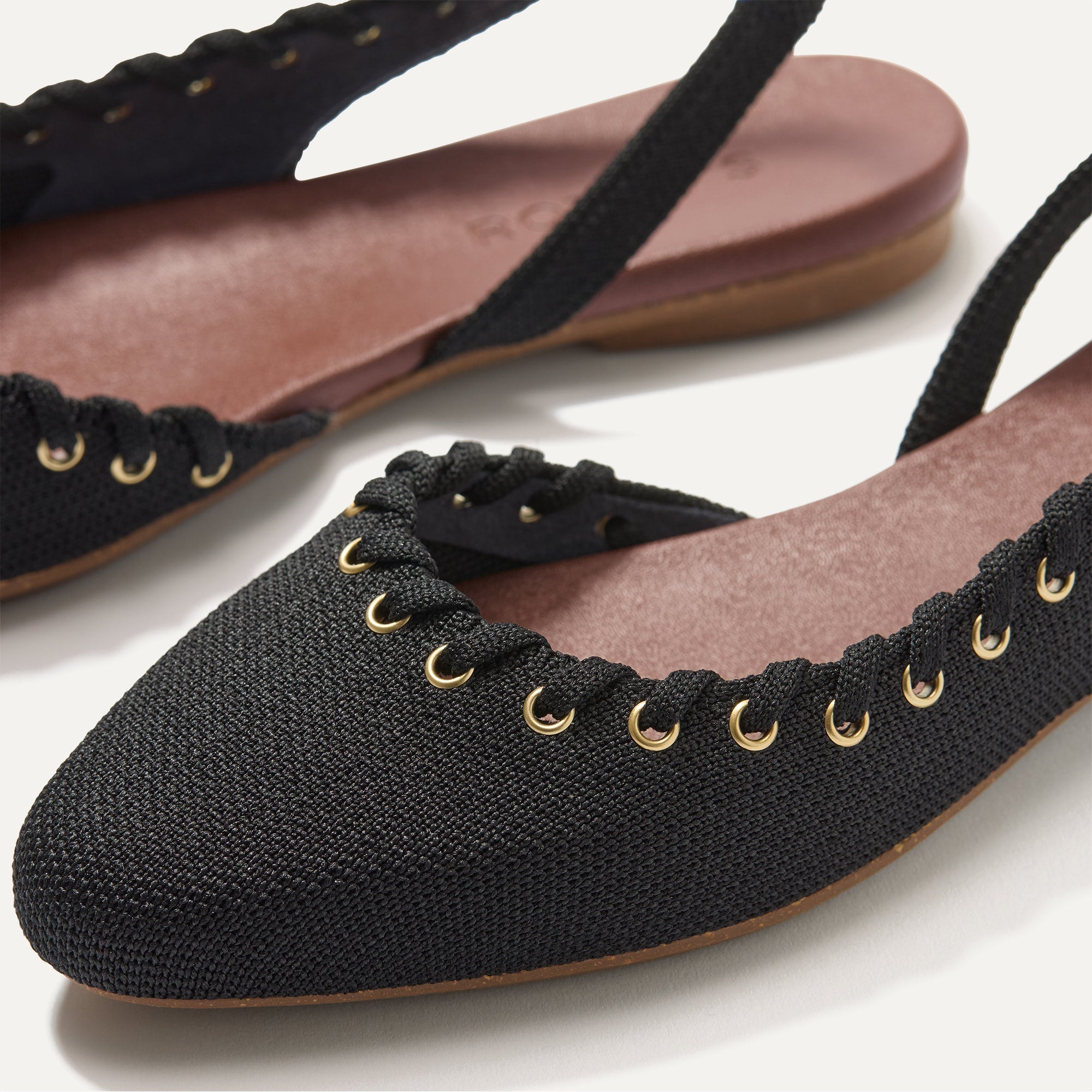 The Almond Slingback - Eyelet Black - 图片 4