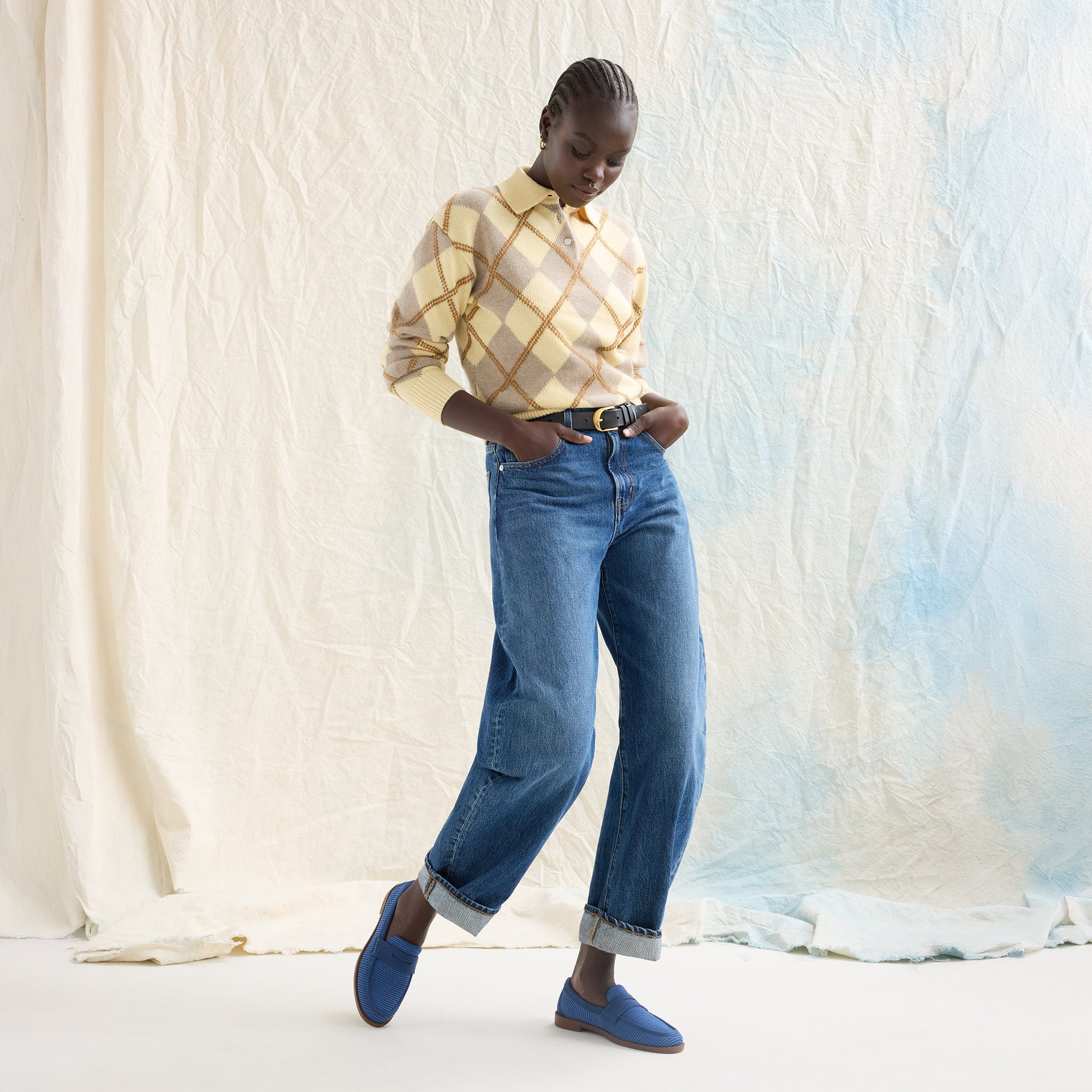 The Penny Loafer - Blue Raffia-Knit - 图片 3