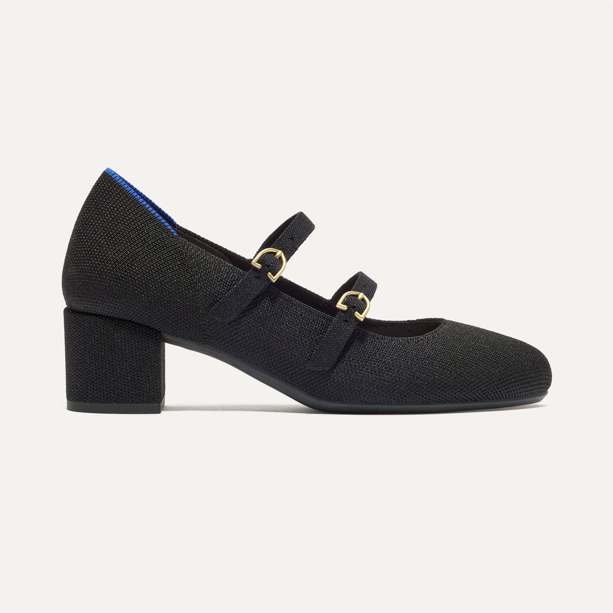 The Double Buckle Mary Jane Heel - Black - 图片 4