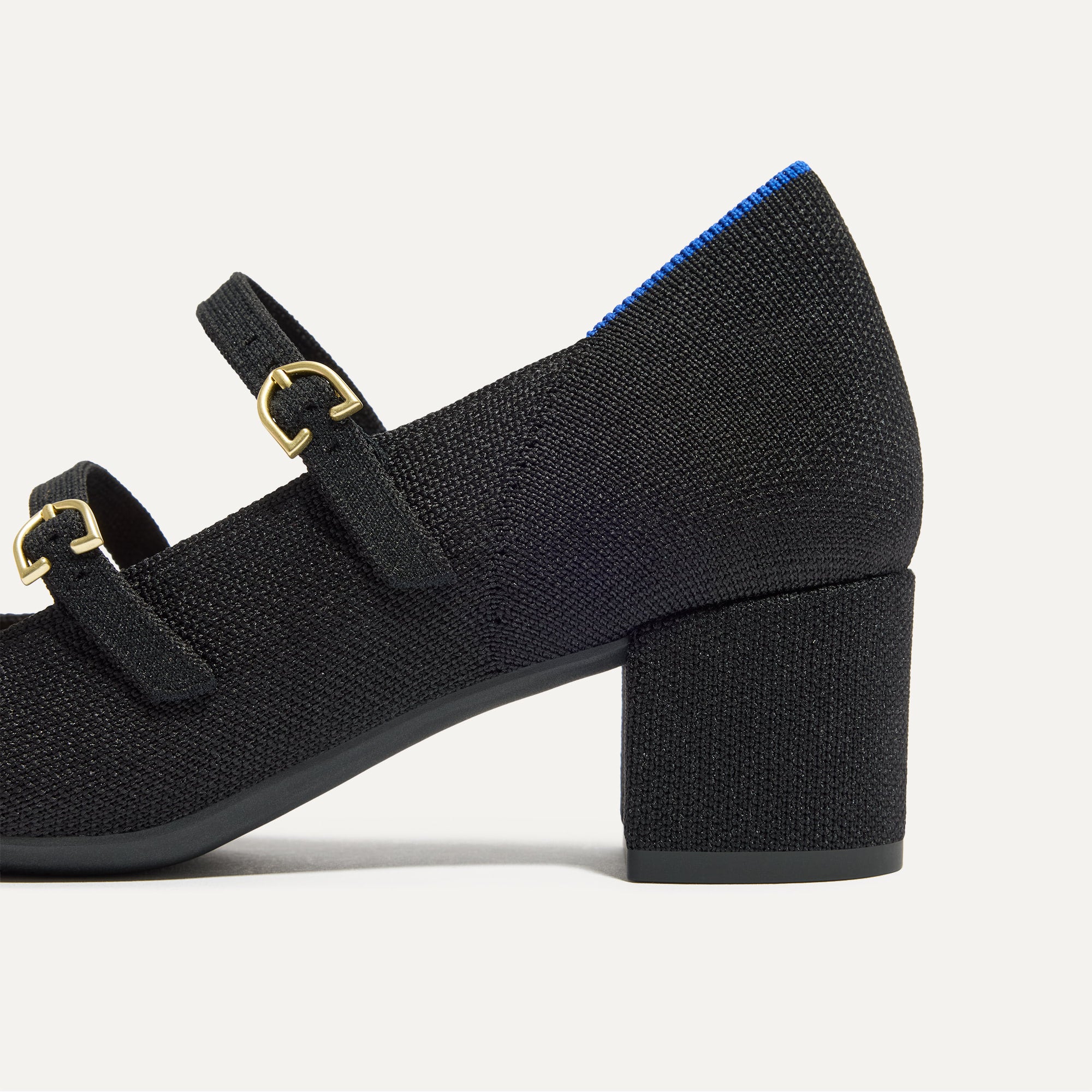 The Double Buckle Mary Jane Heel - Black - 图片 7