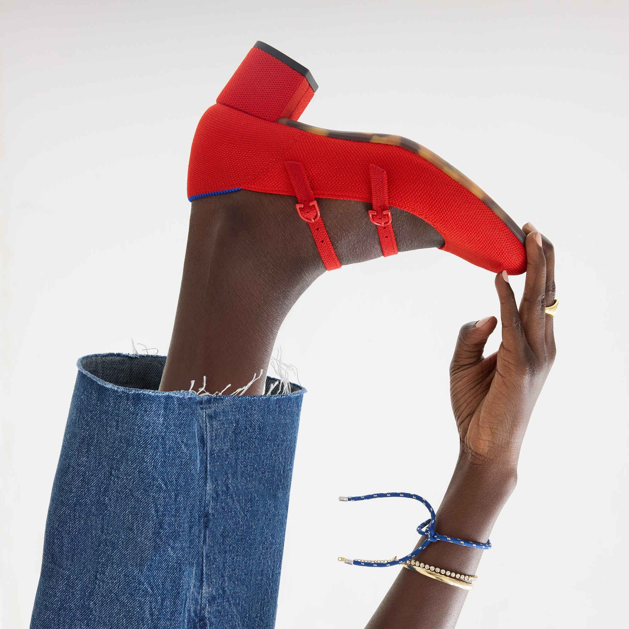The Double Buckle Mary Jane Heel - Bright Red - 图片 2