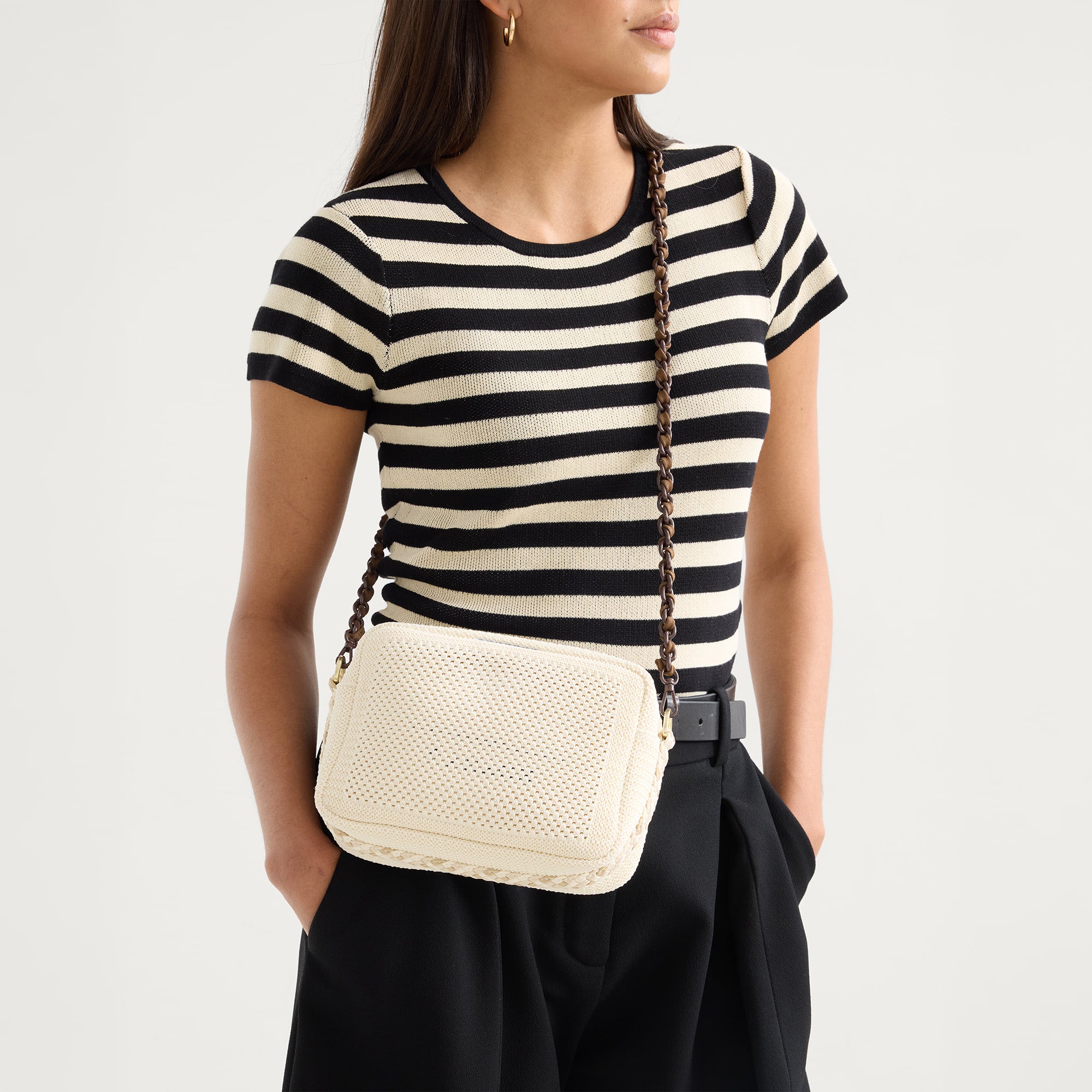 The Crossbody Strap - Espresso Chain-Knit - 图片 2