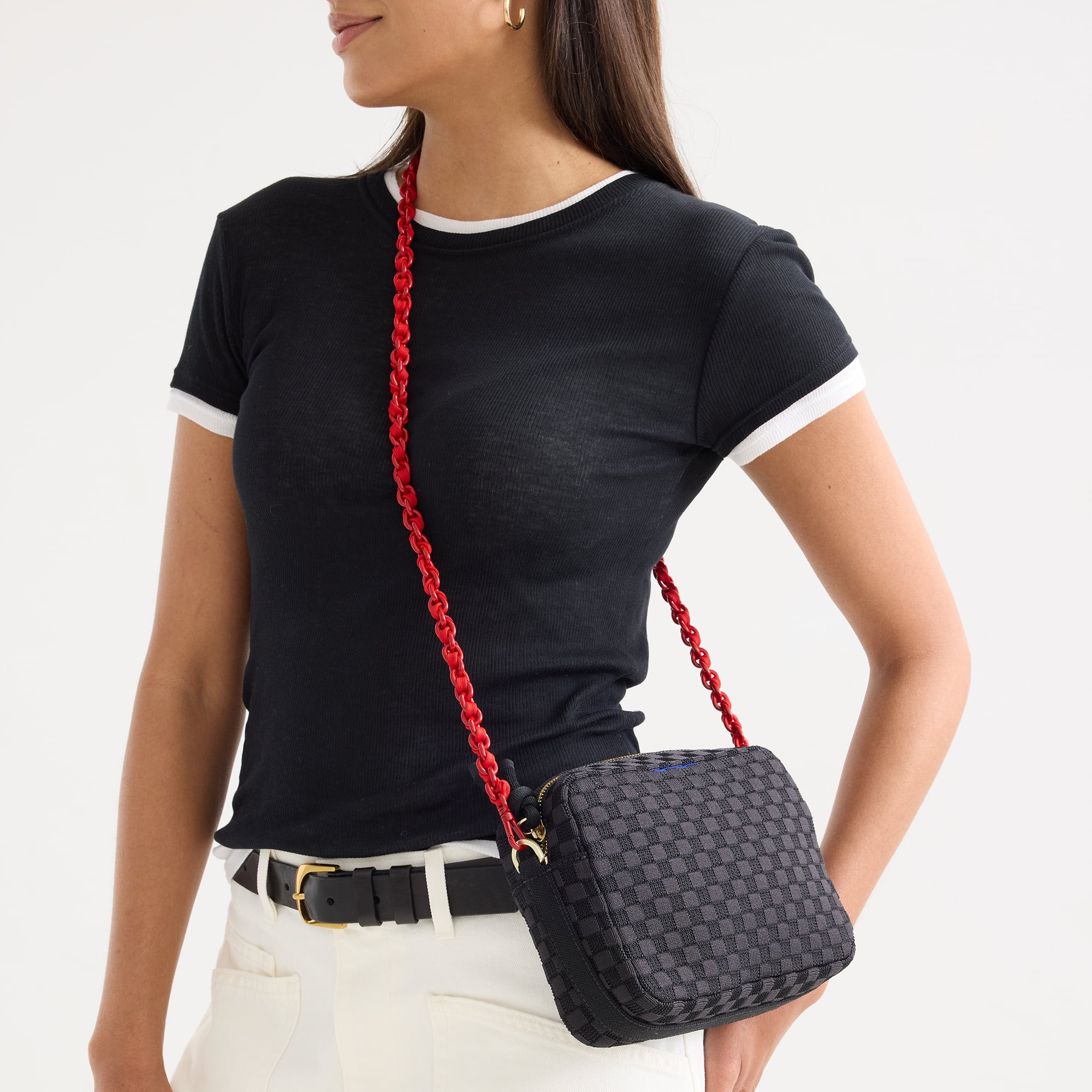 The Crossbody Strap - Scarlet Chain-Knit - 图片 2