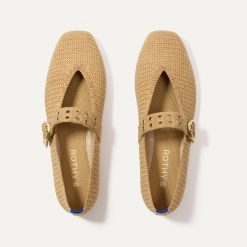 The Max Buckle Mary Jane - Tan Woven