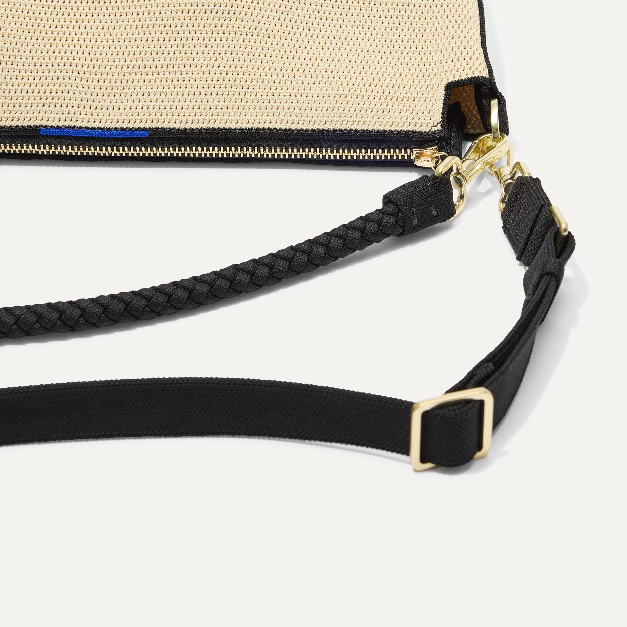 The Daily Crossbody - Black and White Raffia-Knit - 图片 6