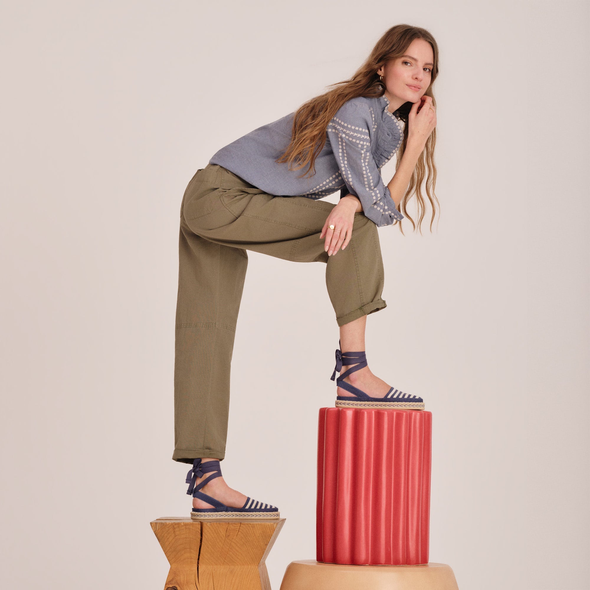 The D'Orsay Espadrille - Deep Sea Stripe - 图片 3