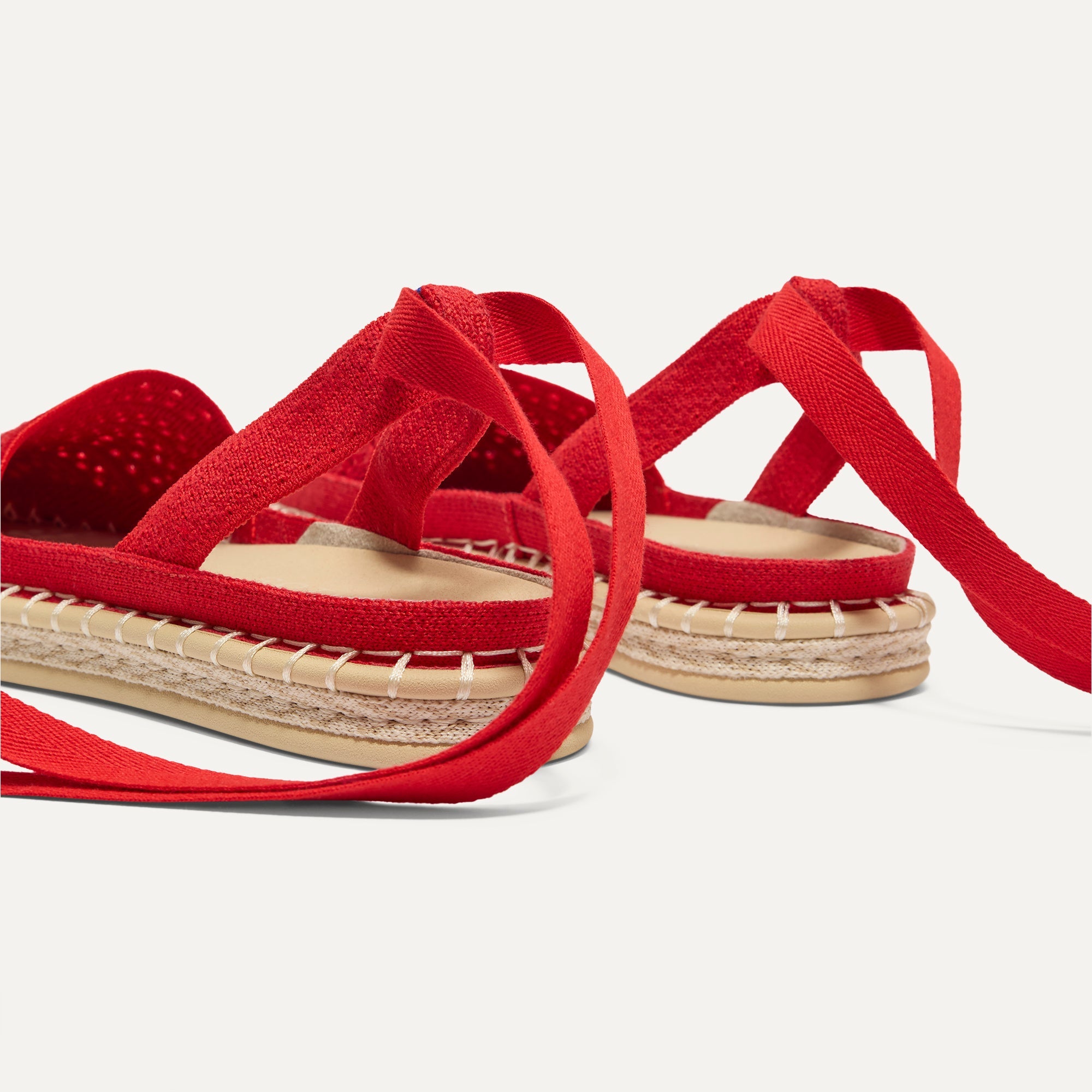 The D'Orsay Espadrille - Bright Red Crochet - 图片 5